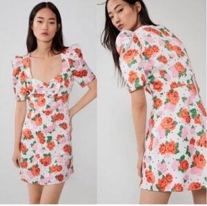 Zara Blogger Favorite Puff Sleeve Floral DRESS NWOT Small